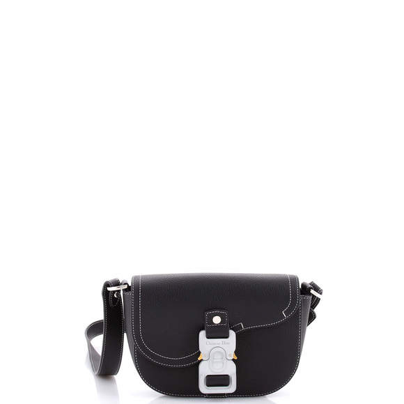 Christian Dior Mini Saddle Buckle Flap Messenger Bag Leather - Picture 1 of 5